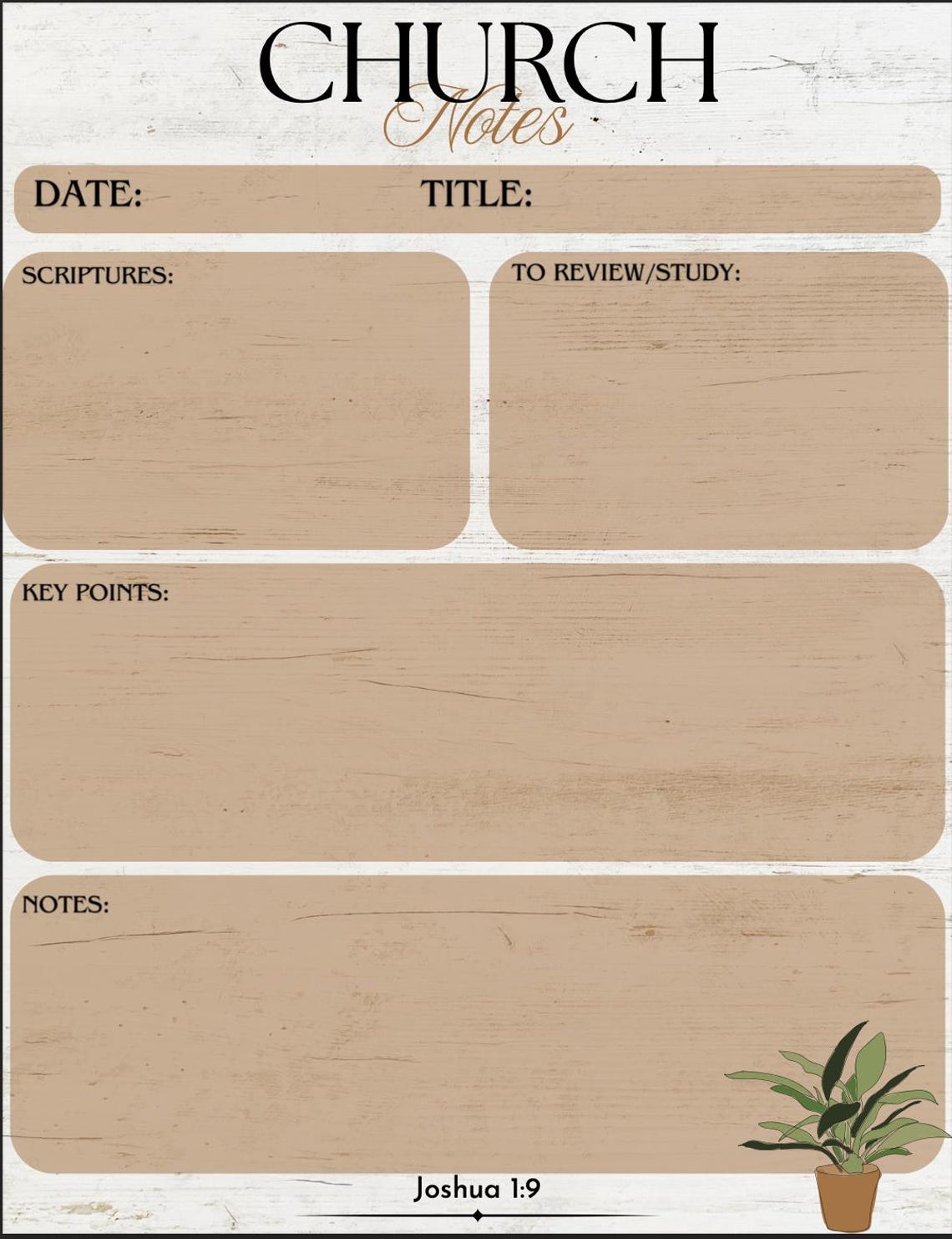 Church Notes Template | Sermon Notes Printable PDF, Digital Bible Study ...