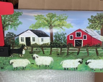 Flock of Sheep Rural Mailbox