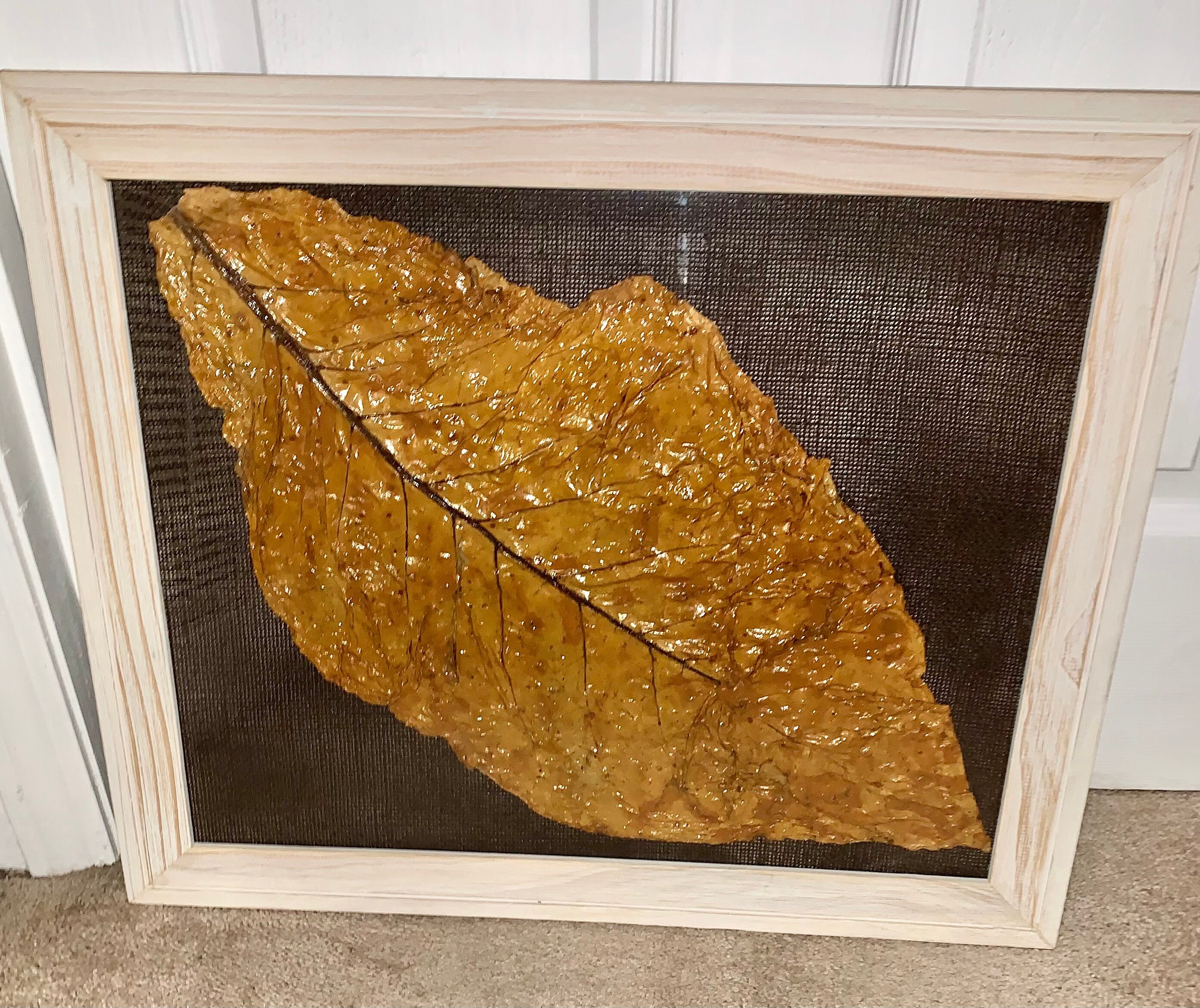 tobacco leaf painting FRAMED TOBACCO LEAF #5
