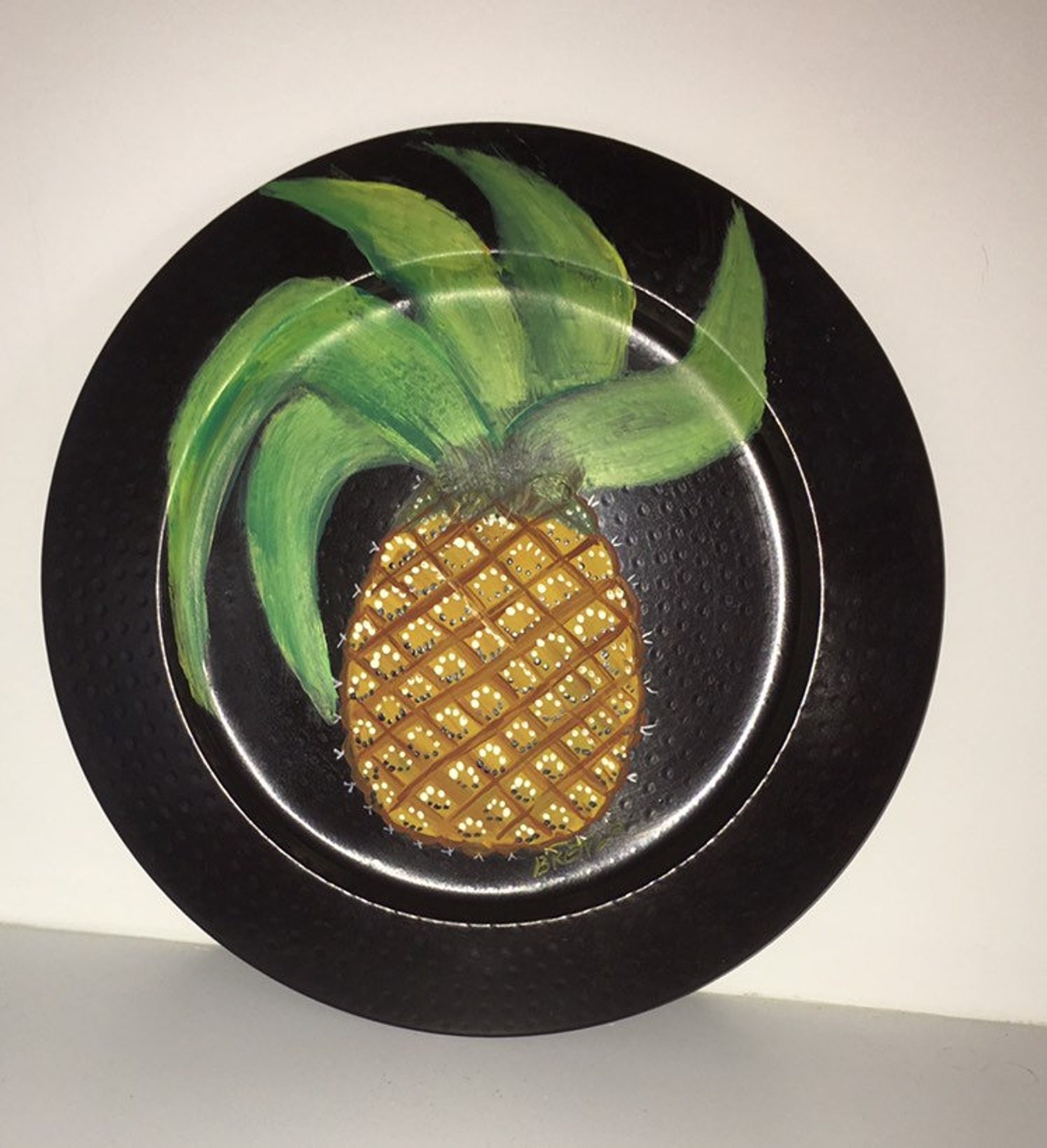 Painted Pineapple Plate Etsy