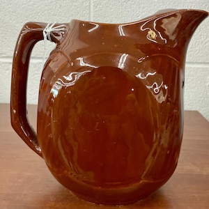 Vintage Brown Pottery Pitcher