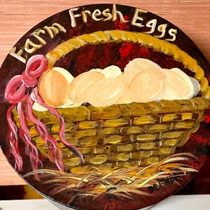 Fresh Eggs painted Paper Mache Box