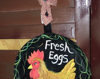 Painted Fresh Eggs Pan Wall hanging