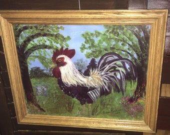 Framed Rooster Print: Country Farmhouse Decor