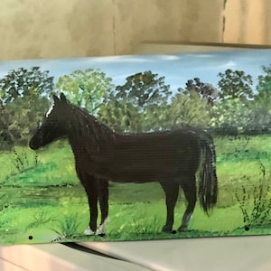 Black Horse Painted Rural Mailbox