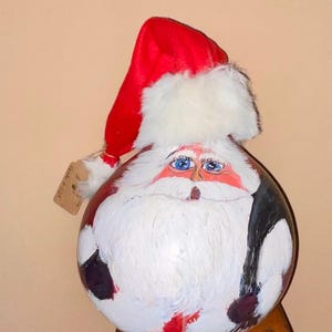 Hand Painted Santa Gourd