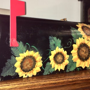 Sunflower Hand Painted Rural Mailbox