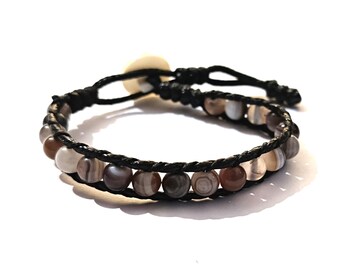 Natural Agate Bracelet For Men & Women , Handmade Agate Bridal Bracelet, Antique Handmade Designer Agate Thread Bracelet For Gift