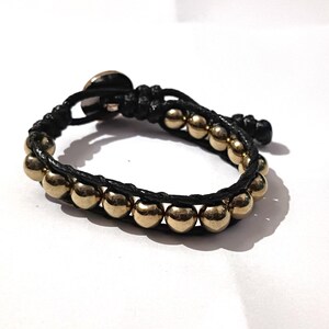 Beautiful Golden Hematite Gemstone Bracelet, Vintage Hematite Bracelet, Handmade Thread Bracelet, Party Wear Bracelet For Men & Women