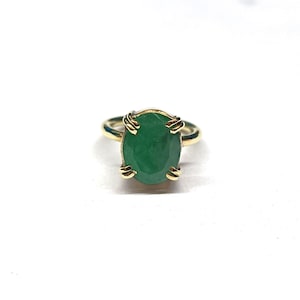 Vintage Certified Emerald Ring, Handmade Astrology Emerald Jewelry, Green Panna Ring, Antique Emerald Panchdhatu Ring, Gold Plated Ring.