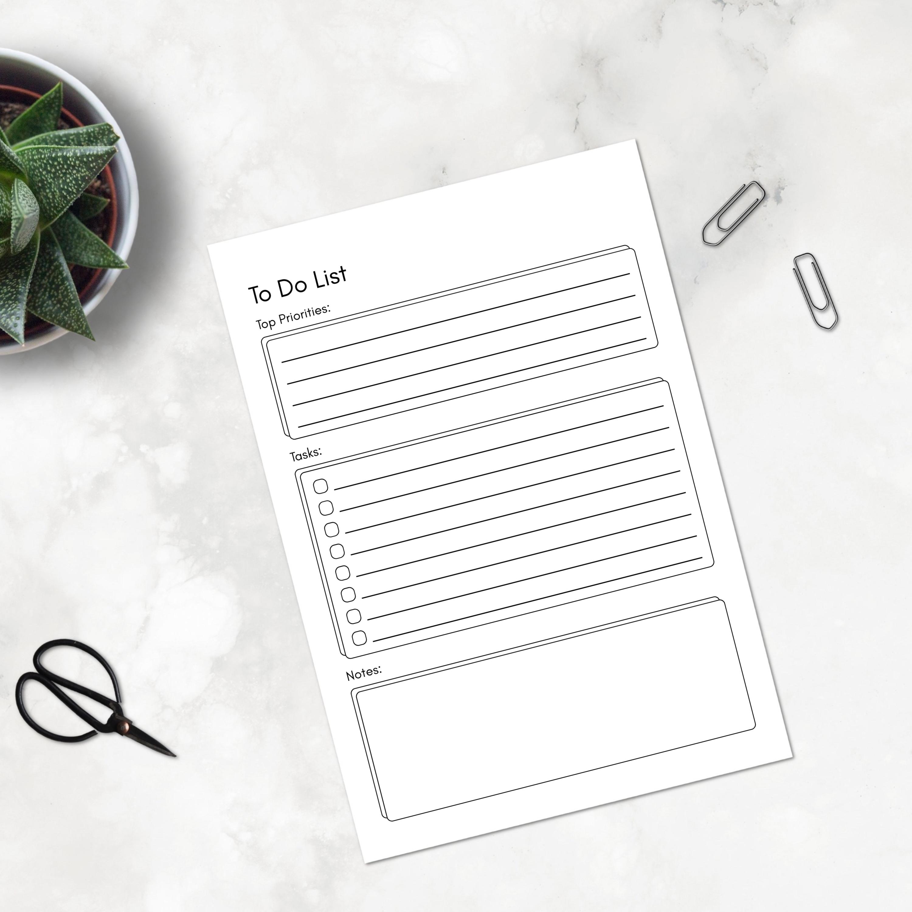 Minimalist to Do List Printable | Daily Task Planner (PDF) - Etsy
