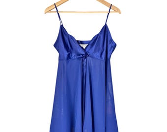 VICTORIA'S SECRET Vintage 1990er Babydoll Babydoll Nachtblau Satin & Chiffon Gr. L