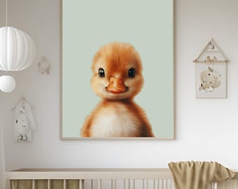 Cute Baby Duckling Print, Nursery Wall Art, Farm Animal Decor, Scandinavian Kids Room Art, Digital Download Printable