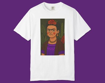 Camiseta gráfica de Frida Gruñona: unisex, colores cómodos, estilo vintage