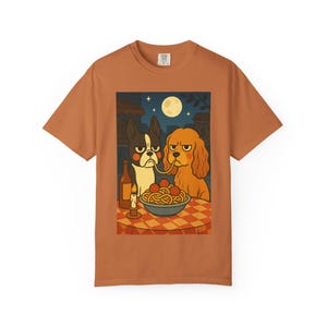 Camiseta con estampado de perros espaguetis gruñones: camisa bohemia unisex Yam