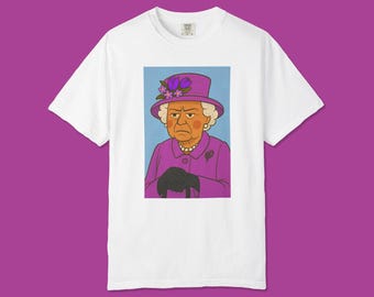 Camiseta de la Reina Isabel II Gruñona: Camiseta gráfica de estilo vintage