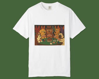Camiseta de Grumpy Poker Dogs: Camiseta unisex con estampado bohemio