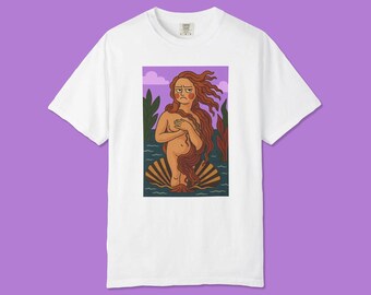 Camiseta "El nacimiento de Venus gruñona": camiseta gráfica unisex, regalo para amantes del arte