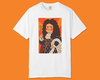 Camiseta gráfica del Rey Gruñón Luis XIV: Camiseta artística de inspiración vintage
