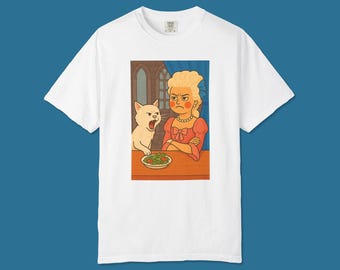 Camiseta con meme del gato gruñón de María Antonieta: camiseta para amantes del arte bohemio