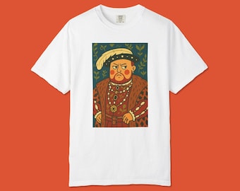 Camiseta gráfica del Rey Gruñón Enrique VIII: Camiseta artística de inspiración vintage