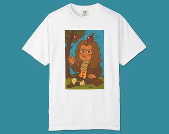 Camiseta gráfica de Isaac Newton gruñón: estilo vintage unisex