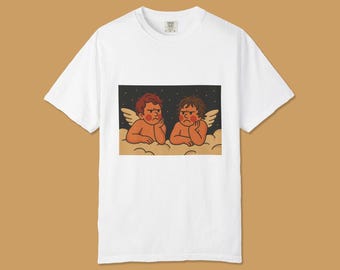 Camiseta gráfica de querubines gruñones: camiseta unisex de inspiración vintage