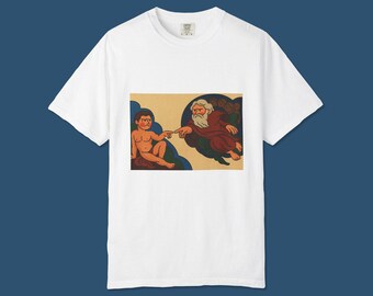 Camiseta "Creación de Adán Gruñón": Camiseta gráfica unisex, regalo para amantes del arte