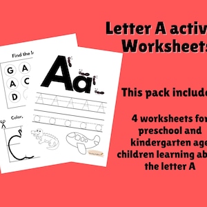 Letter of the week, Letter A Activity Worksheets