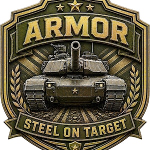 Army Armor Ball Cap | Tanker Veteran Hat | Handmade Twill Emblem Cap