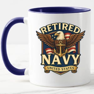 Two-Toned Blue United States Navy Coffee Mugs - 11 oz & 15 oz Available