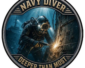 Pegatina o imán de buzo de la Armada, buzo militar, operaciones subacuáticas, buzo de aguas profundas