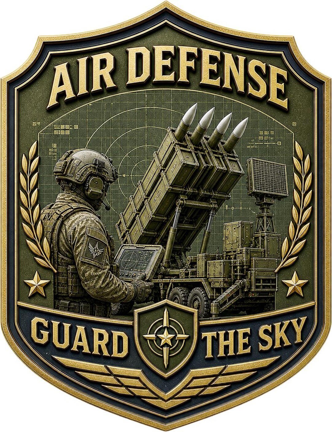 Air Defense Sticker, Shield the Sky Decal, Army Missile Defense Sticker ...