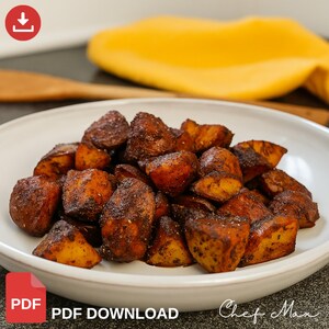 Receta digital de papas de la abuela / Guía rápida de papas al horno / Comida reconfortante para una cena familiar