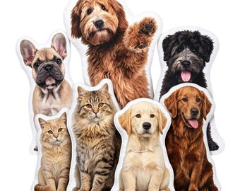Custom Pet Shaped Pillows, Personalized Funny Pillow with Pet/Picture/People, Double Side 3D Printing Photo, for Birthday, Christmas