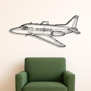 Sabreliner 75 Angle Silhouette Metal Wall Art, Metal Plane Wall Art, Metal Plane Silhouette, Airplane Wall Art, Custom Aircraft Wall Art