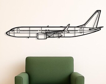 737 silhouet metalen muurkunst, metalen vliegtuigmuurkunst, metalen vliegtuigmuurkunst, aangepaste vliegtuigen muurkunst, metalen muurkunst