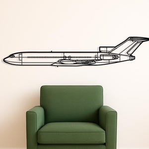 727 Silhouette Metal Wall Art ,MetalPlane WallArtMetalPlaneSilhouette, AirplaneWall Art,Custom Aircraft Wall Art,MetalWall Art