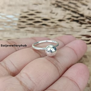 Handmade Sterling Silver Ball Dome Ring - Minimalist Statement Jewelry