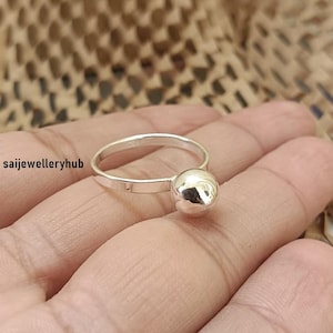 925 Sterling Silver Sphere Ring, Handmade Ball Women Ring, Statement Ring, Dainty Ring, Anniversary Ring, Boho Ring, All Size SR46