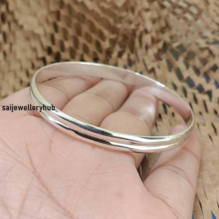 Handmade Sterling Silver Bangle Bracelet: Bohemian Statement Jewelry