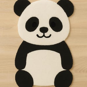 Zacht getuft tapijt panda - pluche diervormige vloermat voor kinderkamer en babyspeelruimte