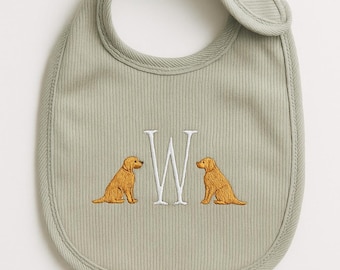 Custom Monogram Baby Bib – Personalized Puppy Gift