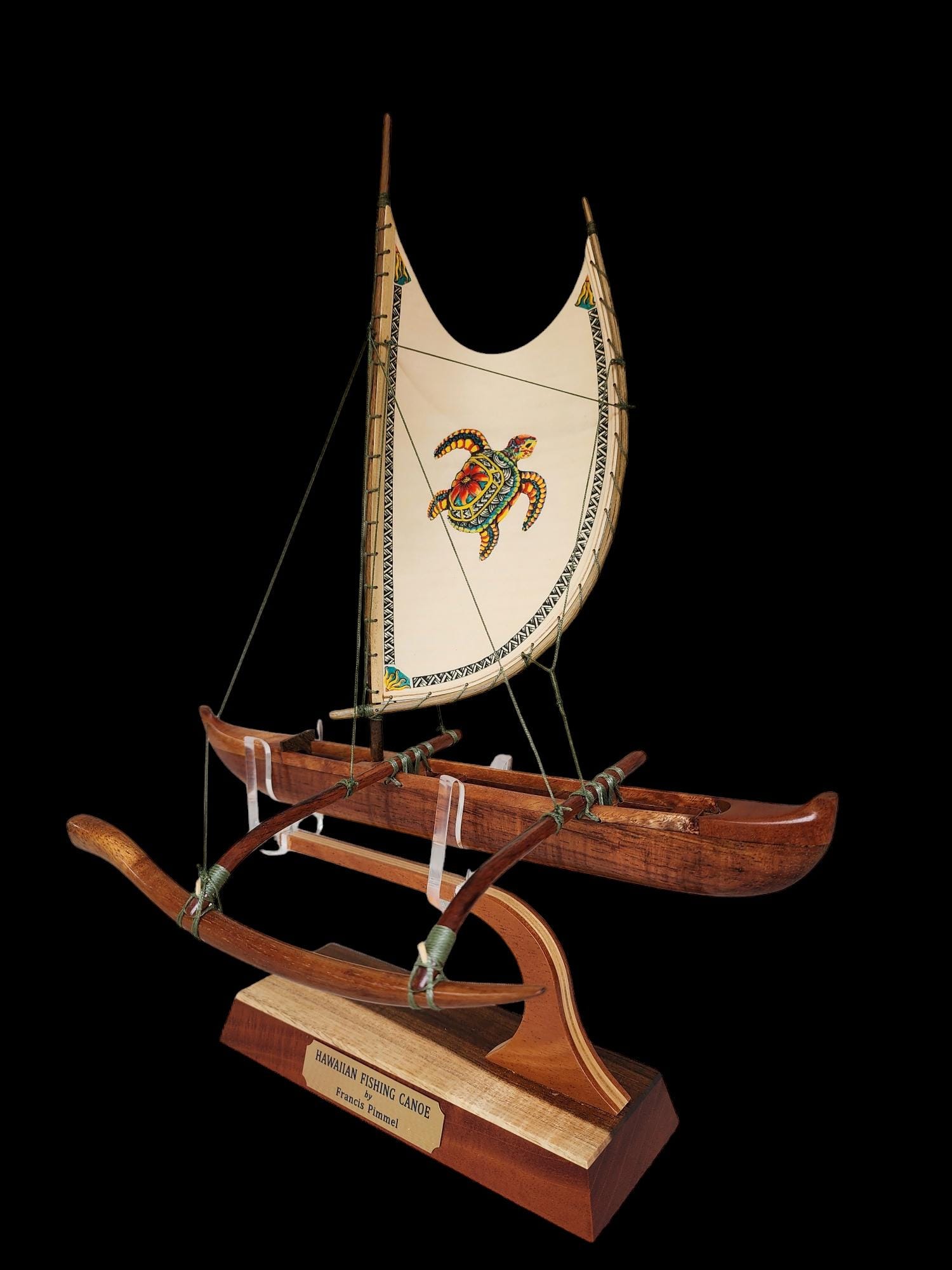 Hawaiian Outrigger Canoe キット Wooden Canoe Hawaiian Wood