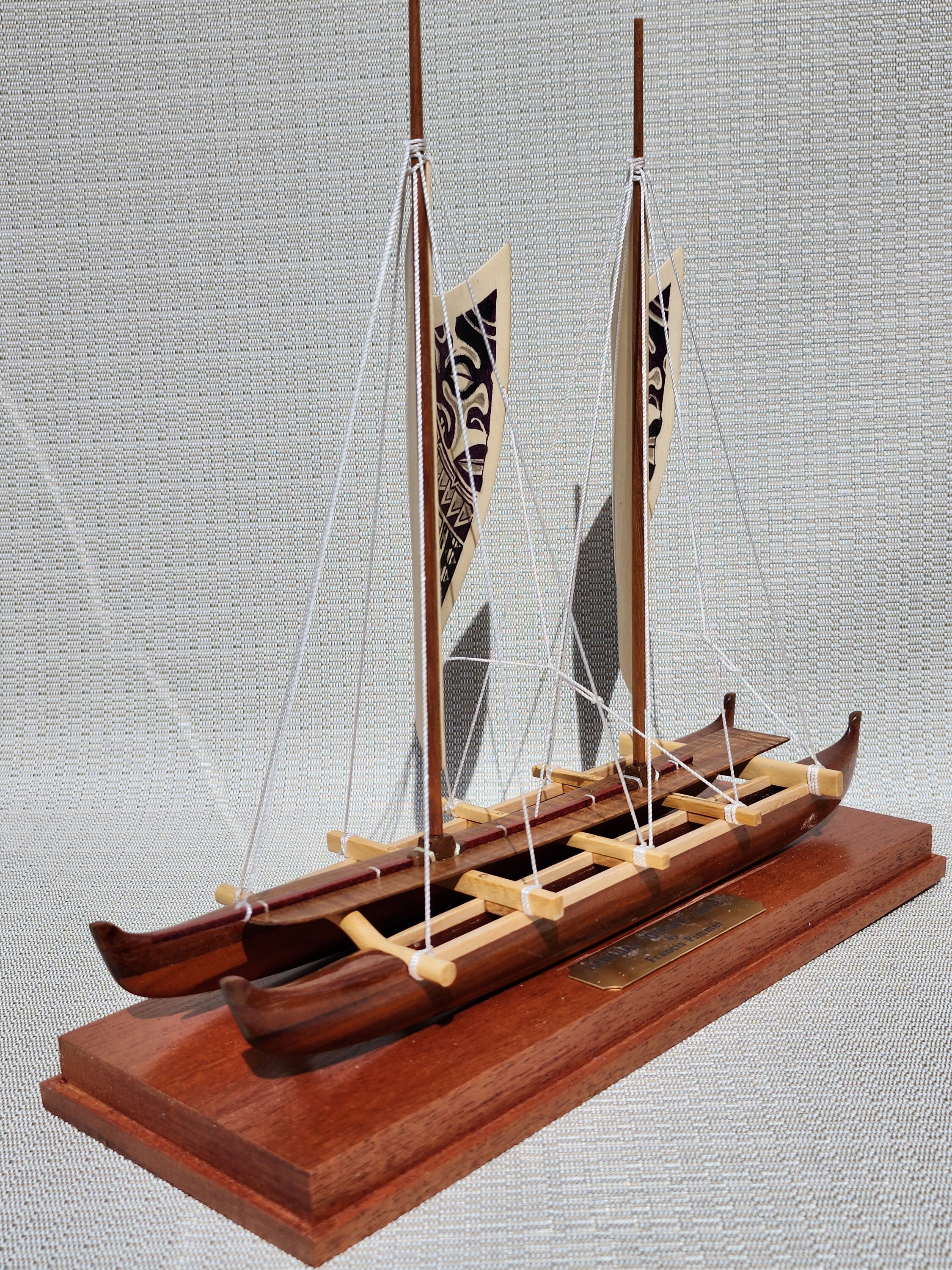 VOYAGING CANOE with hand painted sails — HAWAIIAN CANOES