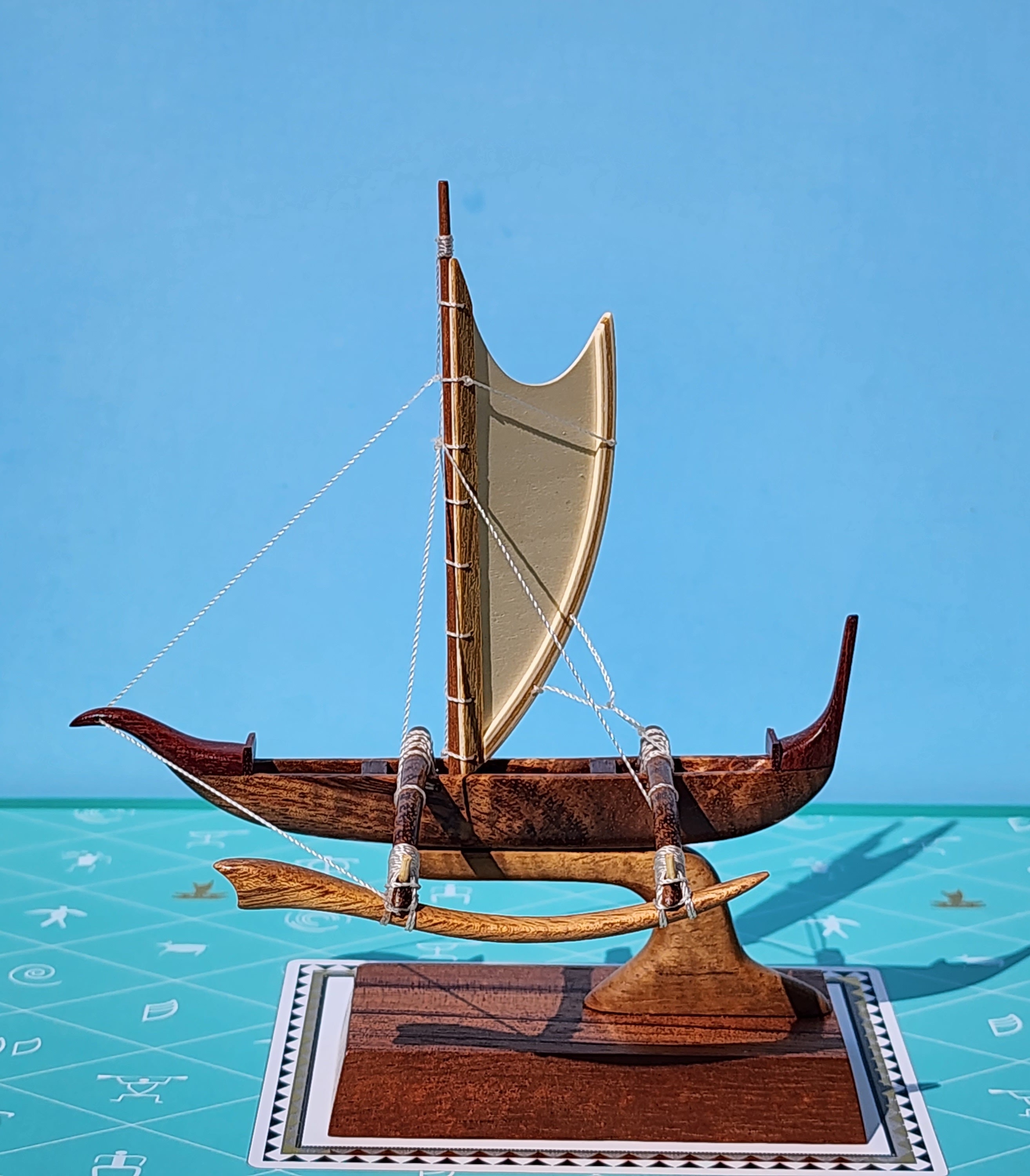 Maquette De Bateau Hokulea - 24 Pouces (61 Cm) - Modèle Décoration - Neuf