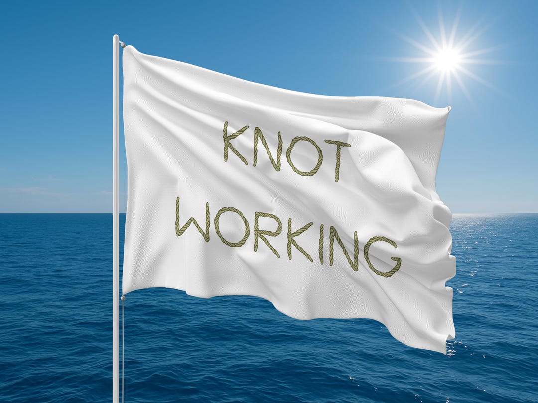 Knot Working Double Sided Boat Flag Funny Rope Font Nautical Flag for ...