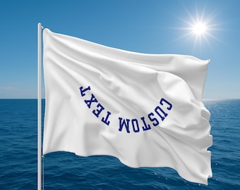 Bandeira náutica personalizada com texto invertido, dupla face, com sua frase, bandeira de pontão ou marina, presente de barco personalizado