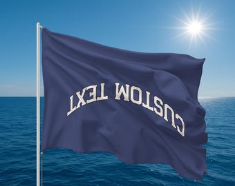 Custom Upside Down Text Boat Flag Double Sided Personalized Nautical Banner with Your Wording, Pontoon or Marina Flag, Custom Boating Gift