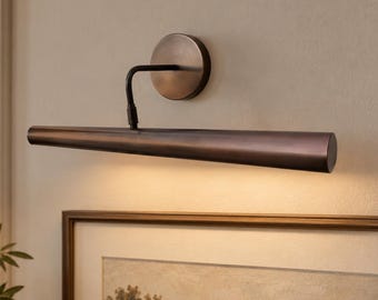 Picture Light, Brass Wall Sconce, Minimalist Art Lighting, Over Mirror Gallery Light, Handmade Modern Wall Lamp, Mid Century Library Decor A